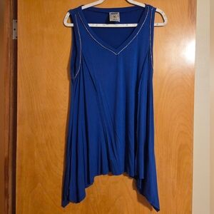 Vocal Blue Tank Top with Silver Accents